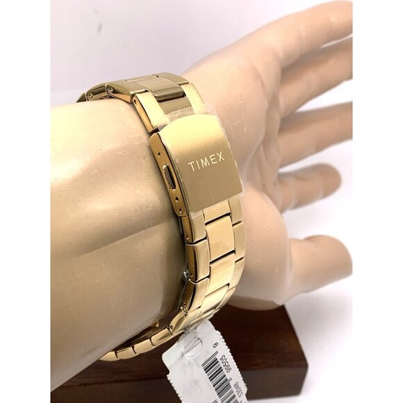 Timex Men's Watch TW2T50800 Quartz Black Dial Gold Tone Stainless Steel 45mm - Picture 10 of 14